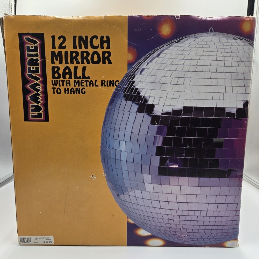 Mirror Disco Ball 12 Inch Silver Party Disco Ball with Hanging Ring Luma Series